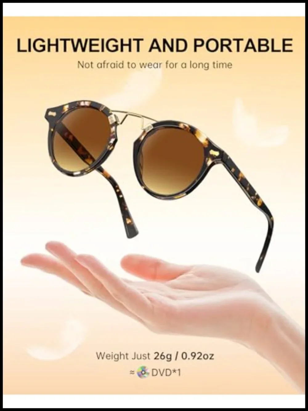 Vintage Round Double-Bridge Polarized Sunglasses UV Protection